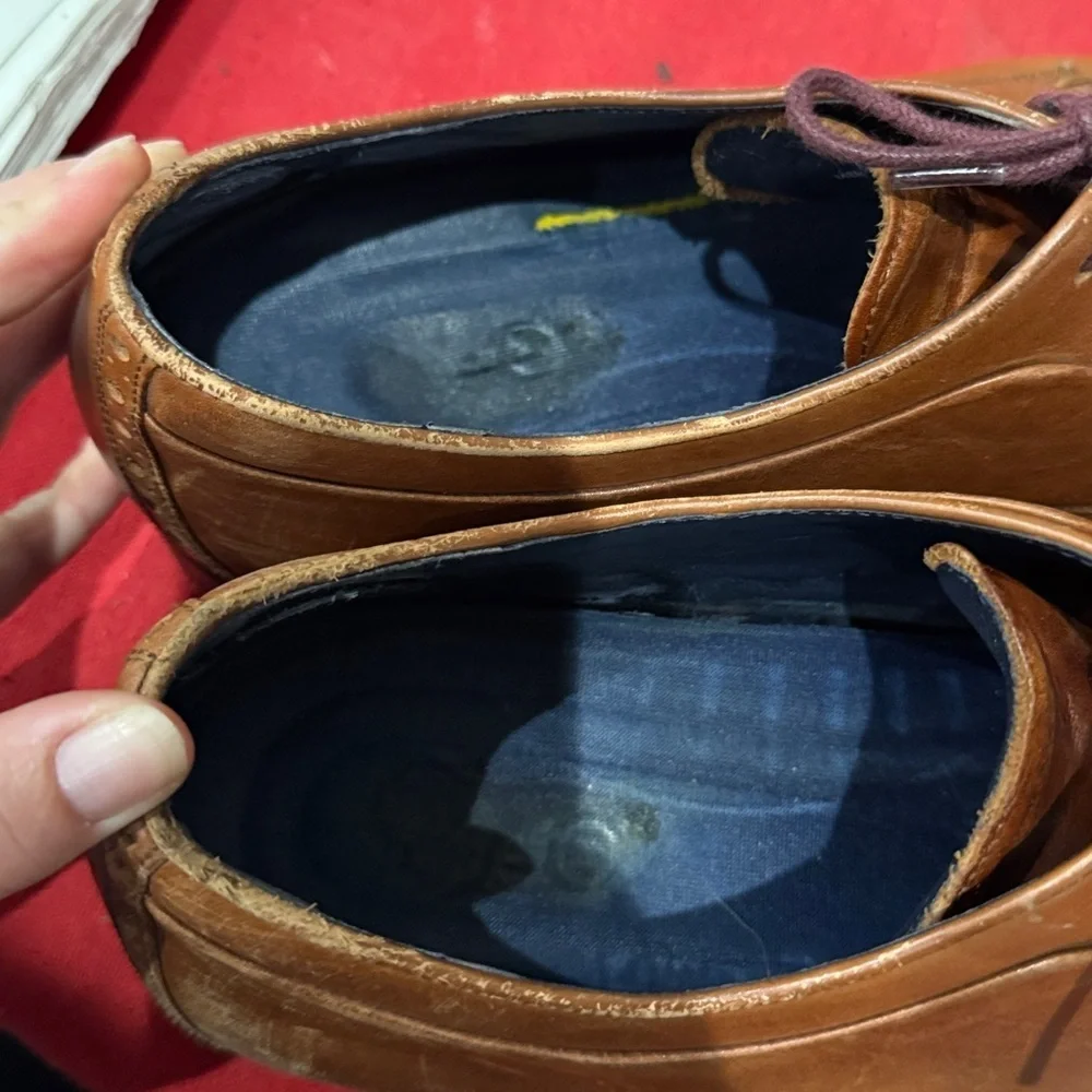 Cole Haan Brown Leather Oxfords with Burgundy Laces